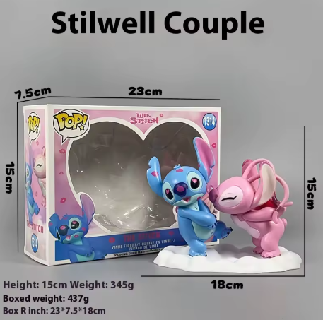 Stitch and Angel love figurines