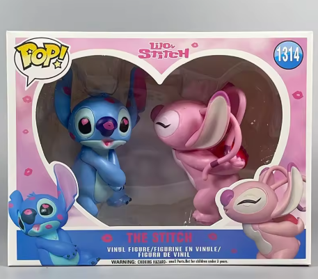 Stitch and Angel love figurines