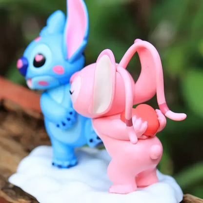 Stitch and Angel love figurines