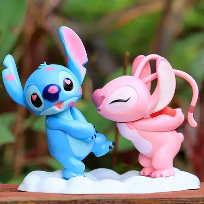 Stitch and Angel love figurines